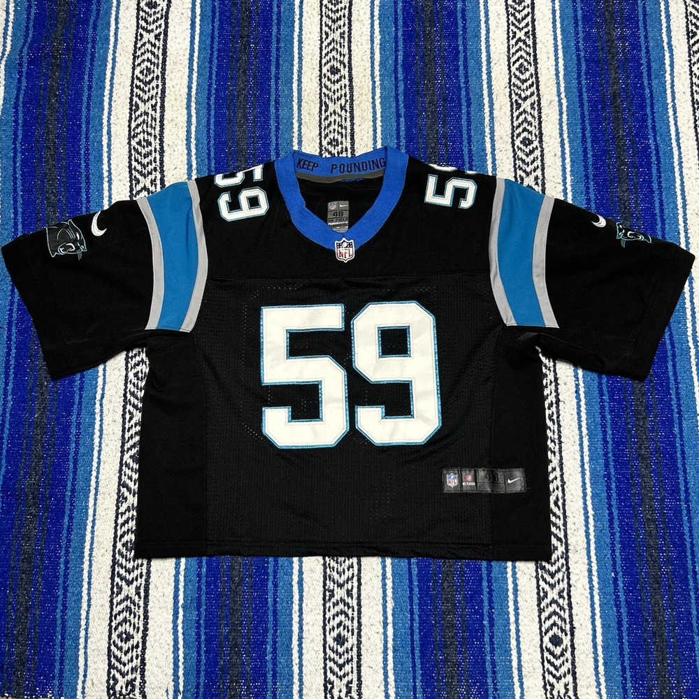 Carolina Panthers #59 Luke Kuechly Nike On Field Elite Black Jersey Size 48 NFL